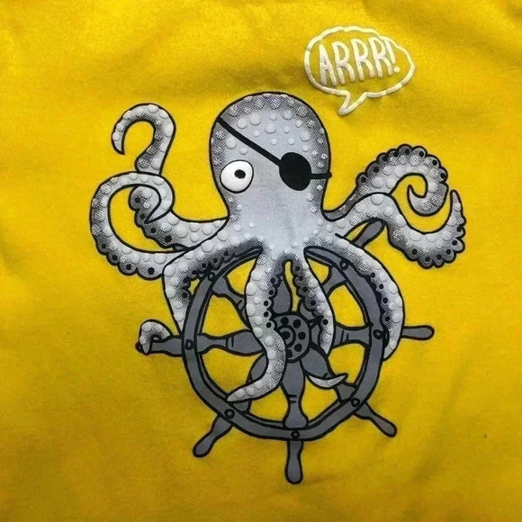 Pekkle Octopus Pajamas Yellow/Grey Size 2-3  Years - Picture 3 of 16